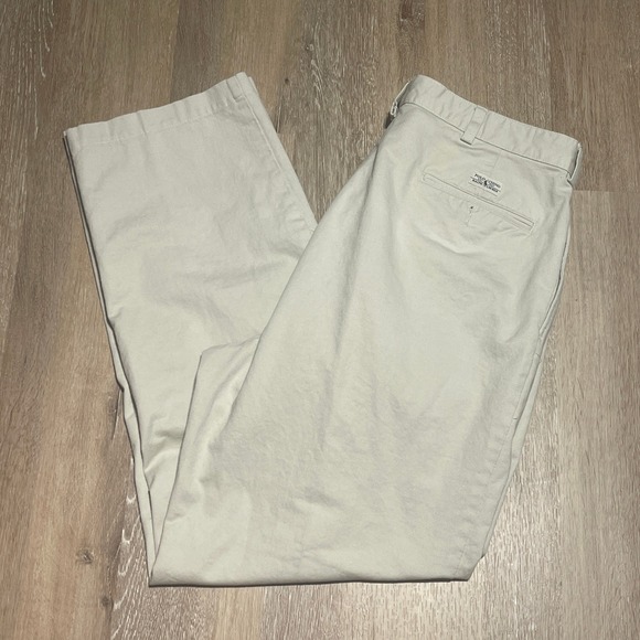 Polo Ralph Lauren Men's Beige Cotton Pleated Dress Pants Size 38 x 34 *SEE NOTE* - Picture 1 of 8